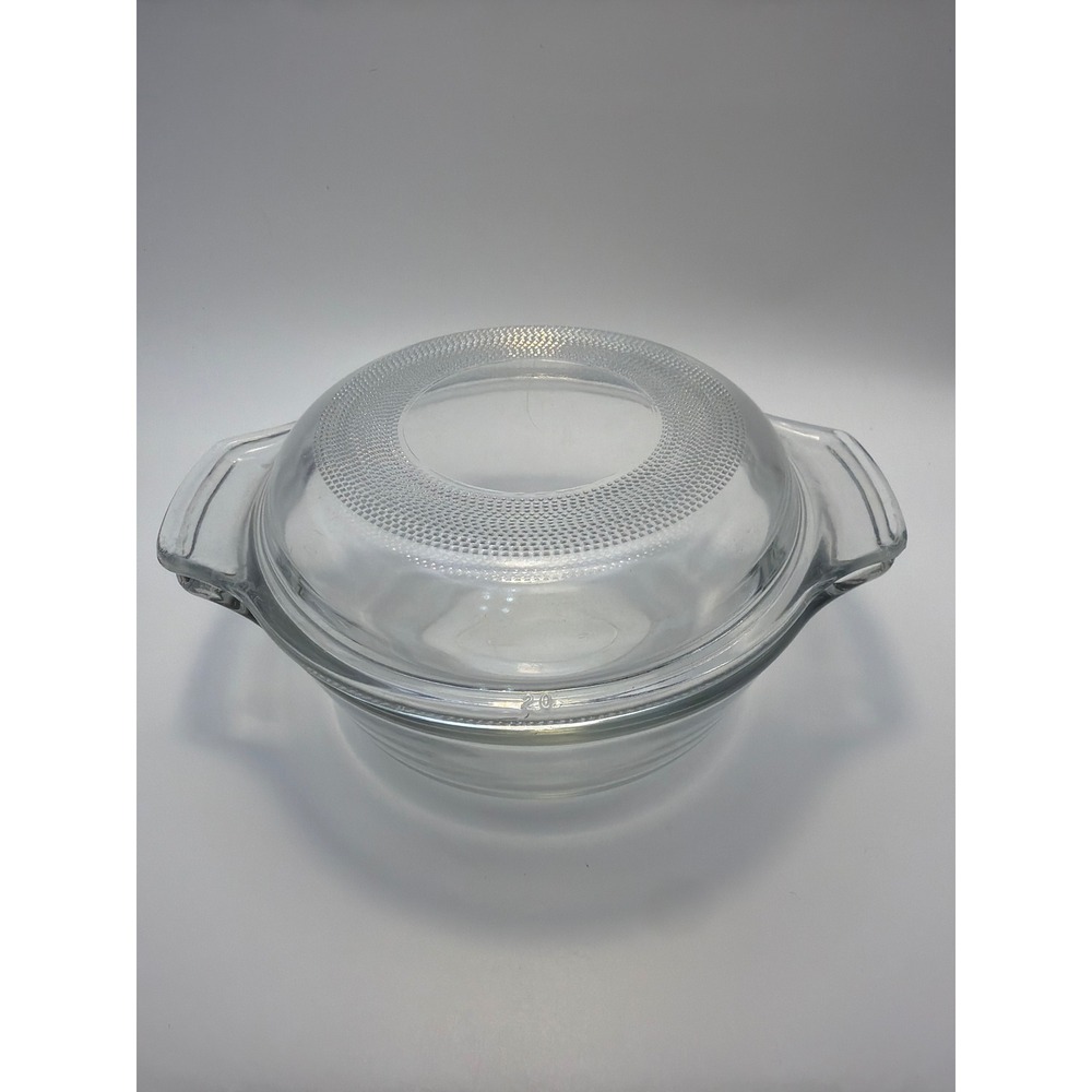 Anchor Hocking Clear Glass Casserole Dish with Lid 1 Quart 32 oz USA 1012
